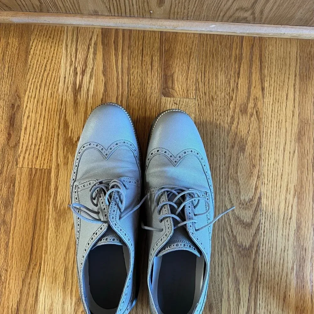 Cole Haan Wingtip‎ Oxford Leather Shoes Men Gray 12W Grand Win Rock Ridge C26268